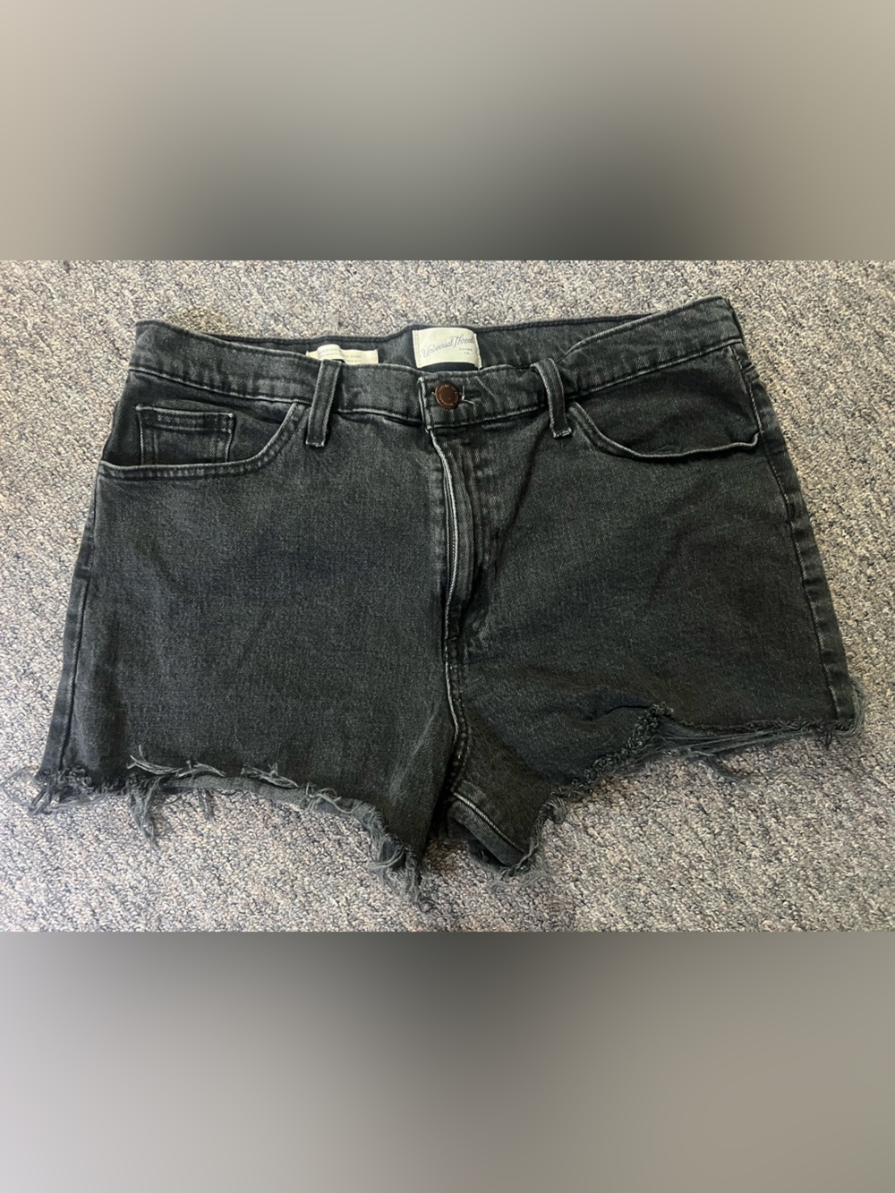 Universal Thread Black Denim Highest Rise Shortie Short